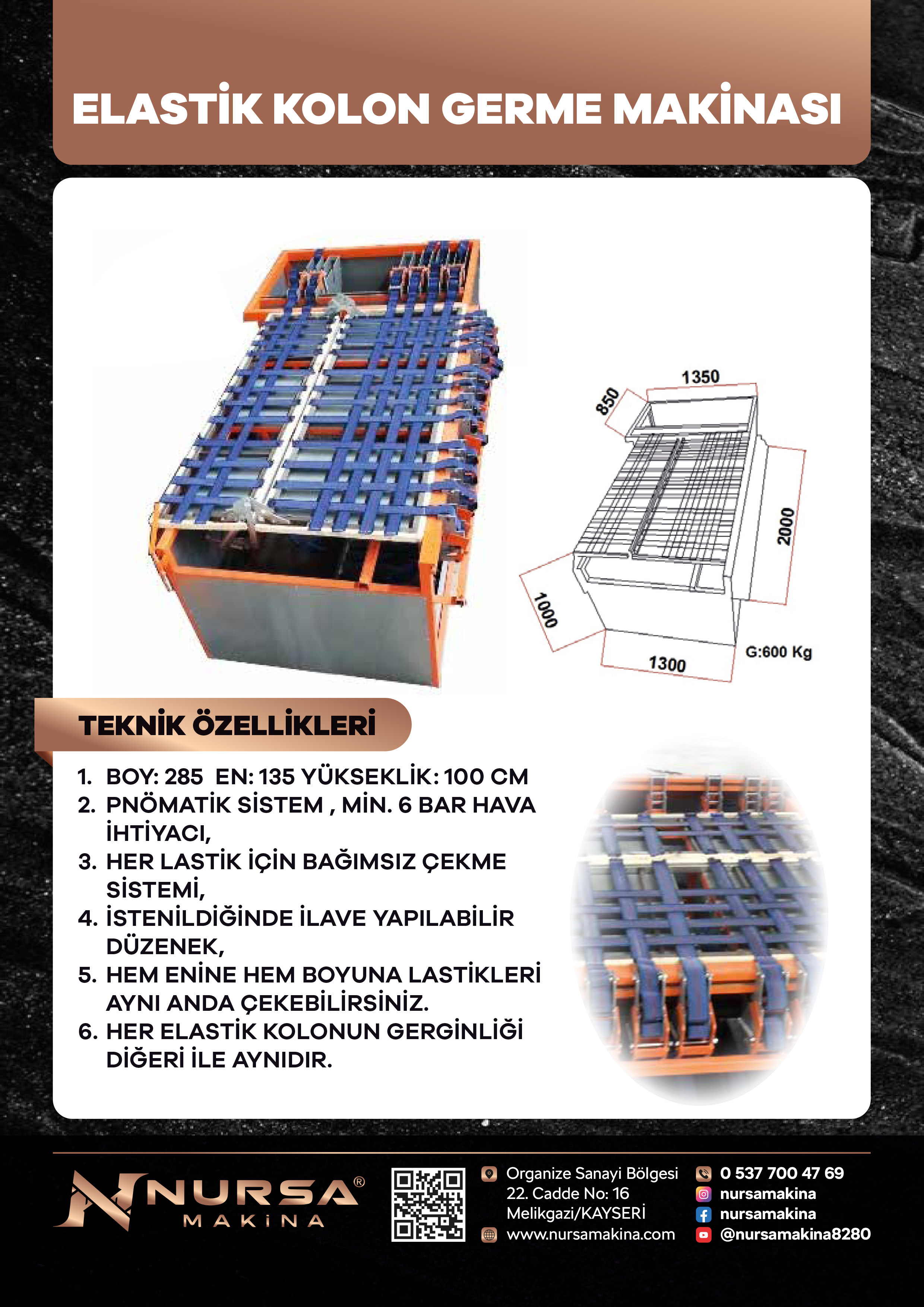 ELASTİK KOLON GERME MAKİNASI